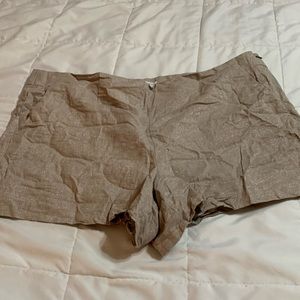 LOFT golden shimmer side zip short. Double lined